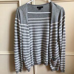 Banana Republic Cardigan Grey White Striped